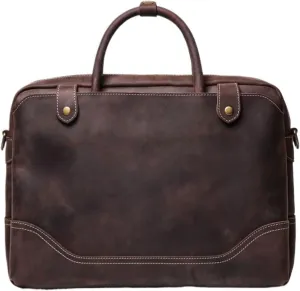 Retro Genuine Leather Laptop Bags Business Briefcases Mens Handbags Crossbody Bags Messenger Shoulder Bags