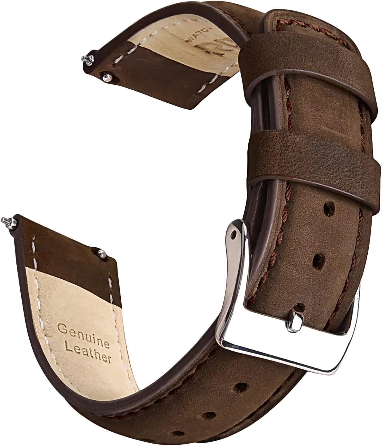 Ritche Christmas Gift Quick Release Leather Watch Bands Genuine Watch Straps for Men Women- 18mm 20mm 21mm 22mm 23mm 24mm Top Grain Leather Watch Strap, White Elephant Gifts, Stocking Stuffers for Men