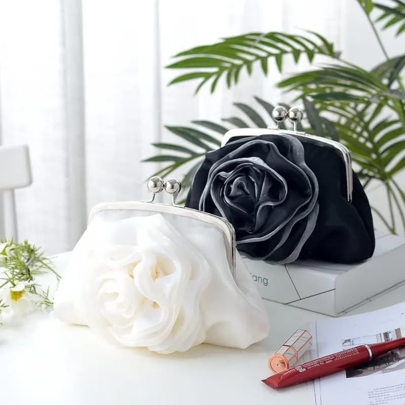 Rose Blossom Crossbody Bag Cheongsam Style Banquet Bag For New Year Celebrations