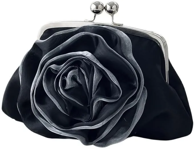 Rose Blossom Crossbody Bag Cheongsam Style Banquet Bag For New Year Celebrations