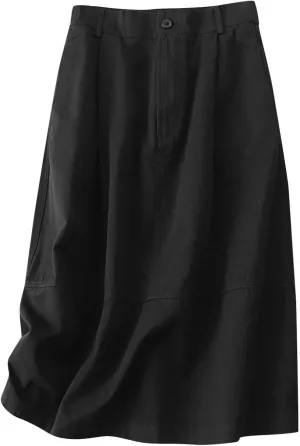 Ruziyoog Women Summer Casual Skirts A-Line Pleated High Waist Skirt Flowy Swing Elegant Dressy Casual Work Midi Skirts