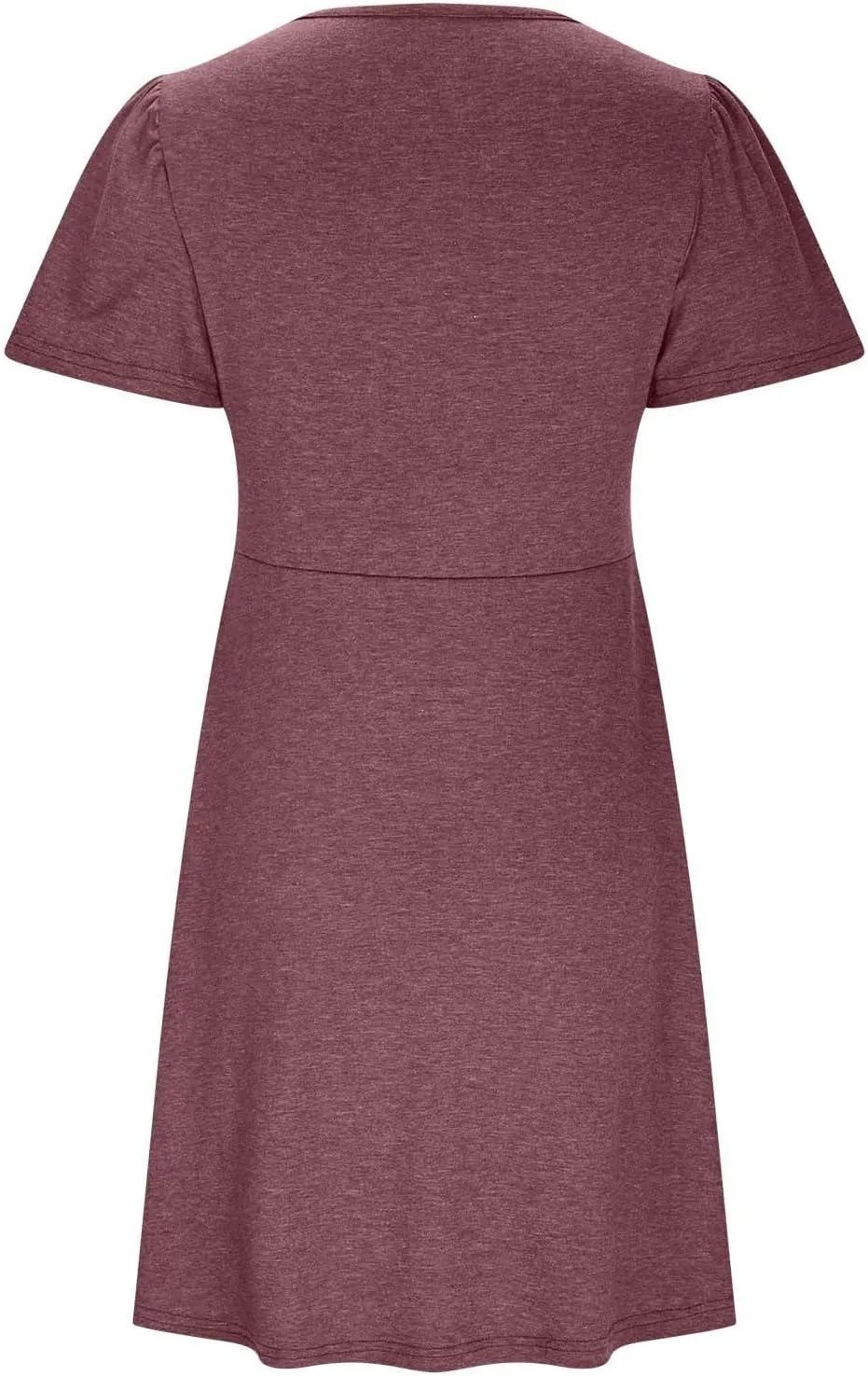 Ruziyoog Women's Twist Front V Neck Dress 2025 Fashion Short Sleeve Beach Sun Dress Summer Solid Color Casual A Line Dresses