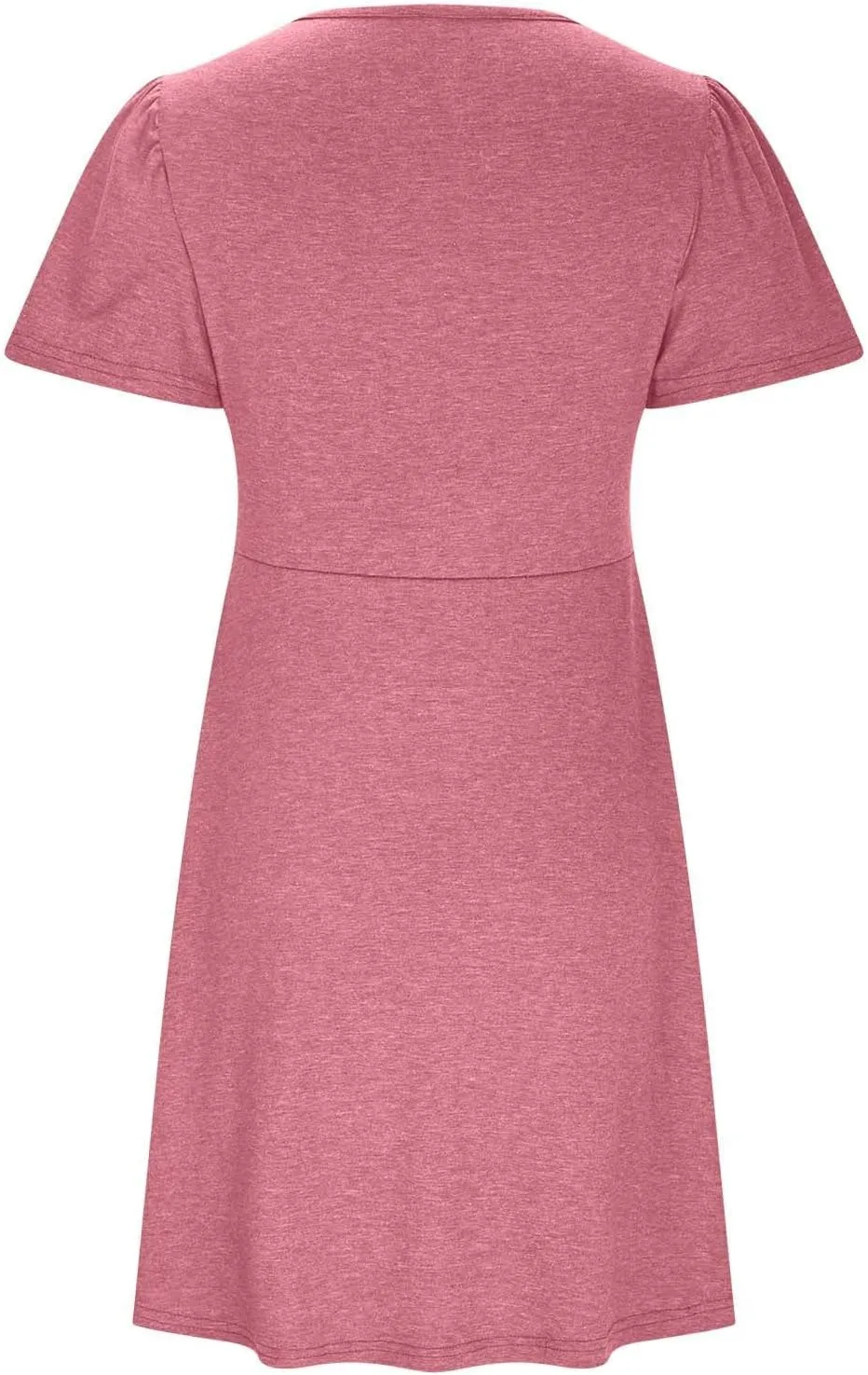 Ruziyoog Women's Twist Front V Neck Dress 2025 Fashion Short Sleeve Beach Sun Dress Summer Solid Color Casual A Line Dresses