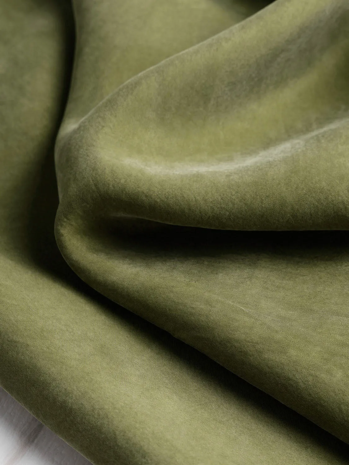 Sandwashed Cupro - Moss - Swatch