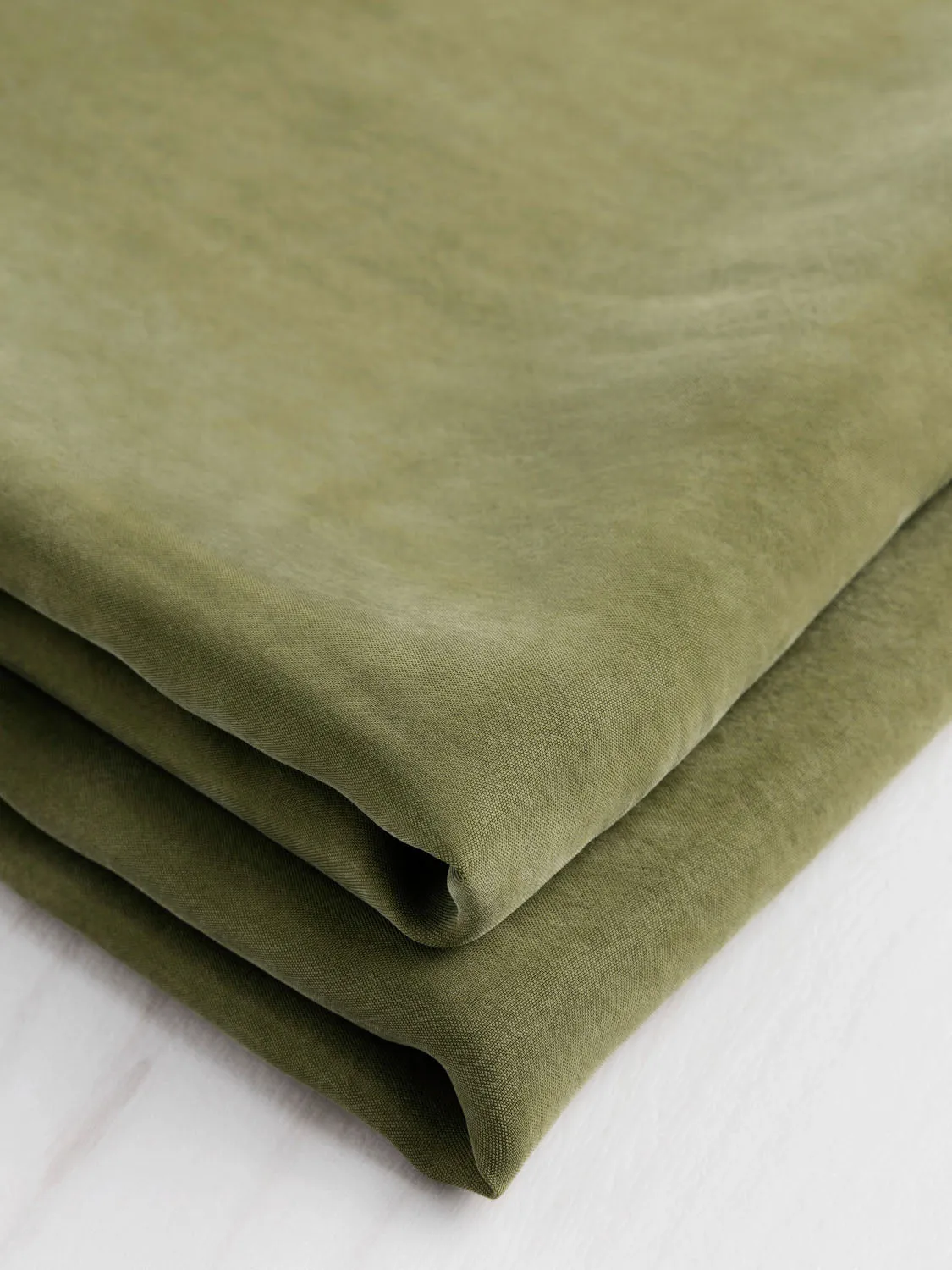 Sandwashed Cupro - Moss - Swatch