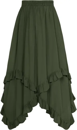 Scarlet Darkness Long Skirts for Women High Waist Renaissance Skirt Maxi Skirt with Pockets