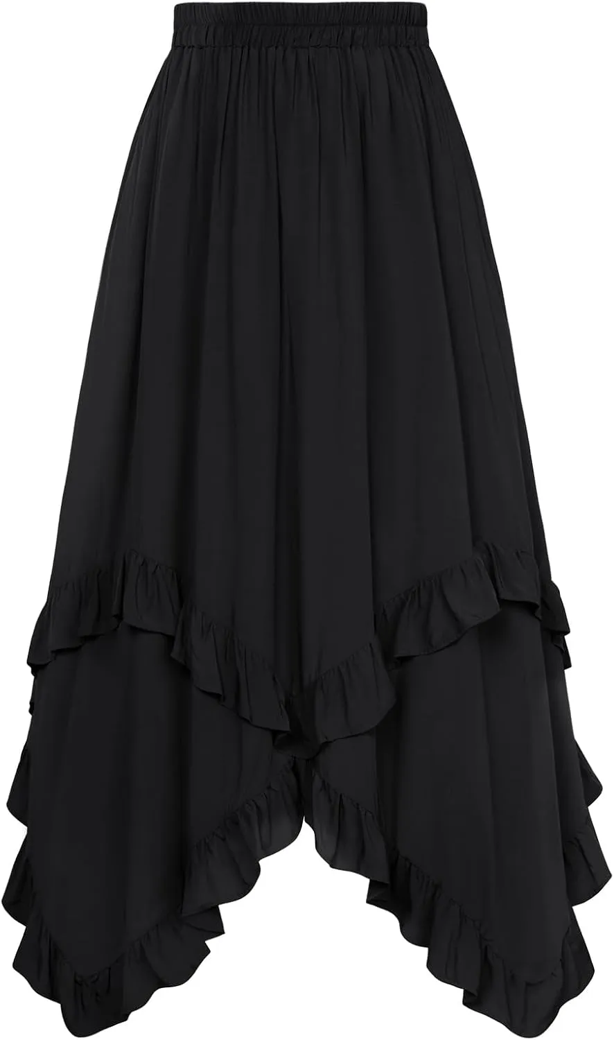 Scarlet Darkness Long Skirts for Women High Waist Renaissance Skirt Maxi Skirt with Pockets