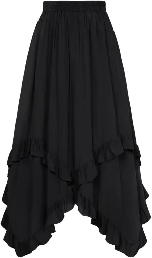 Scarlet Darkness Long Skirts for Women High Waist Renaissance Skirt Maxi Skirt with Pockets