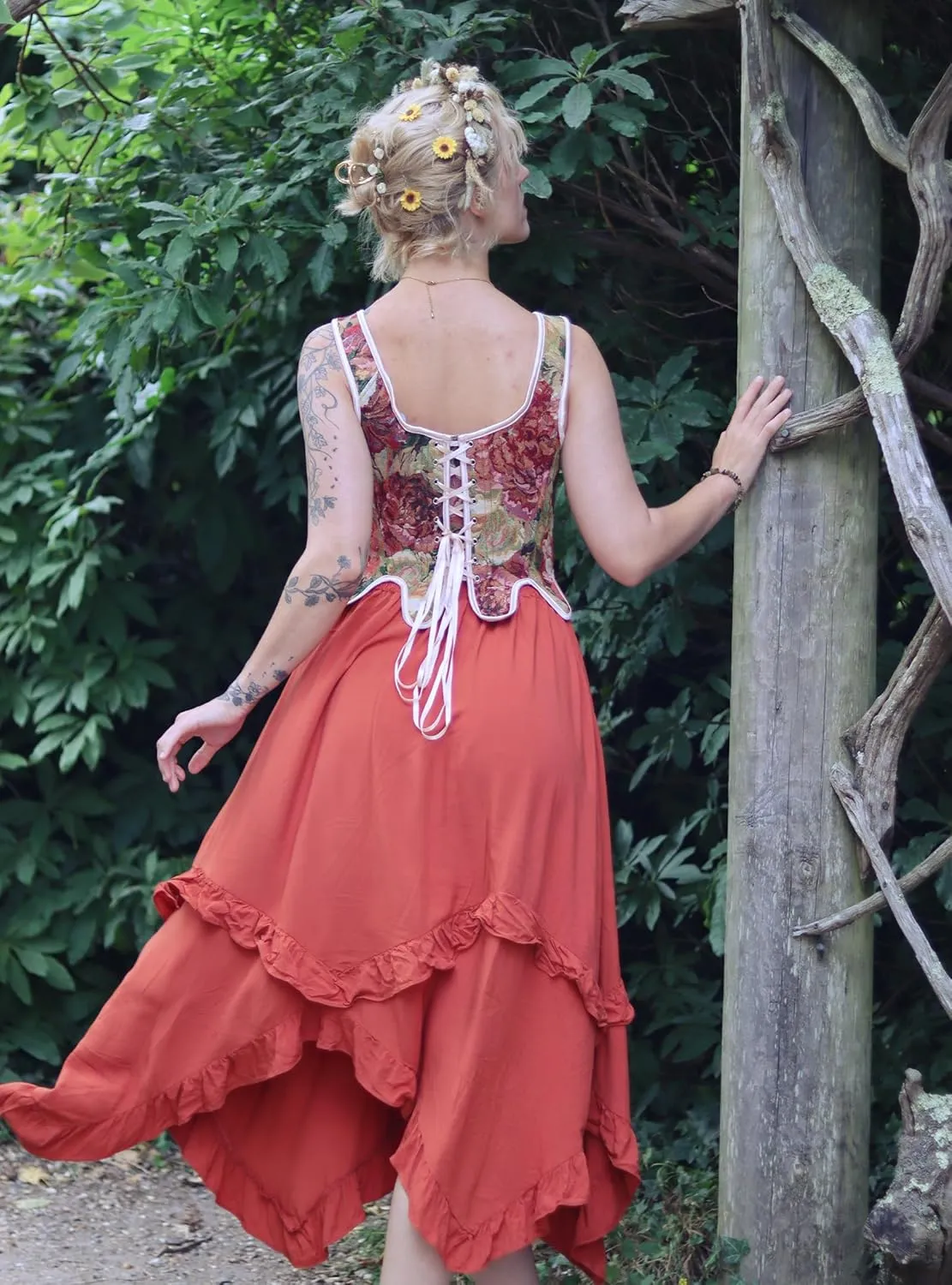 Scarlet Darkness Long Skirts for Women High Waist Renaissance Skirt Maxi Skirt with Pockets