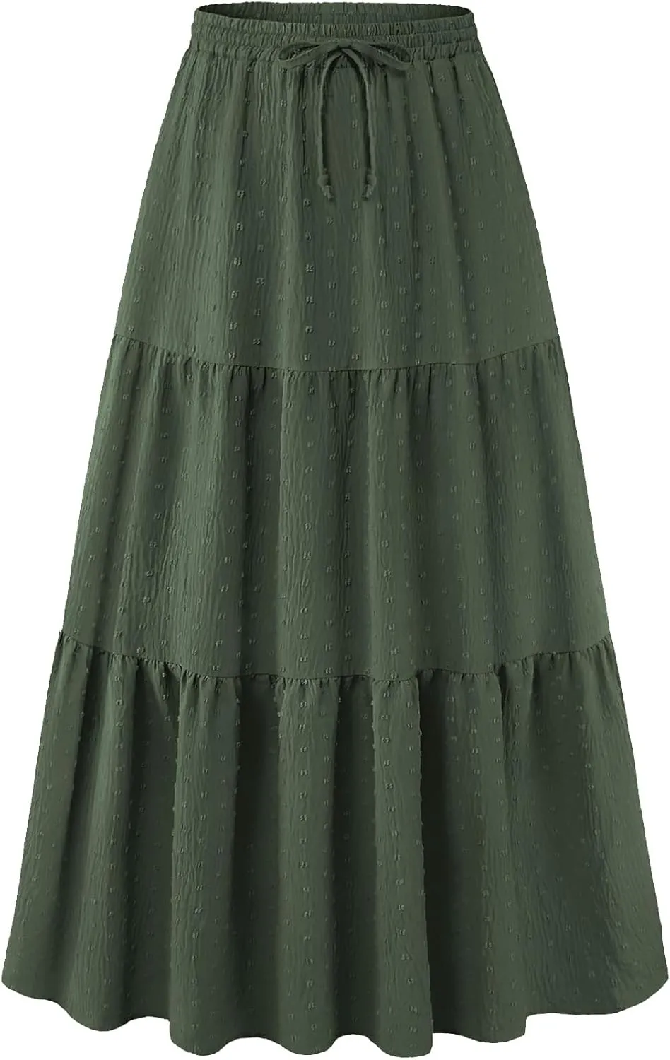 SEAFORM Women's Polka Dot Midi Skirt - Flowy High-Waisted Long Skirt with Elastic Perfect for Casual or Formal Occasions