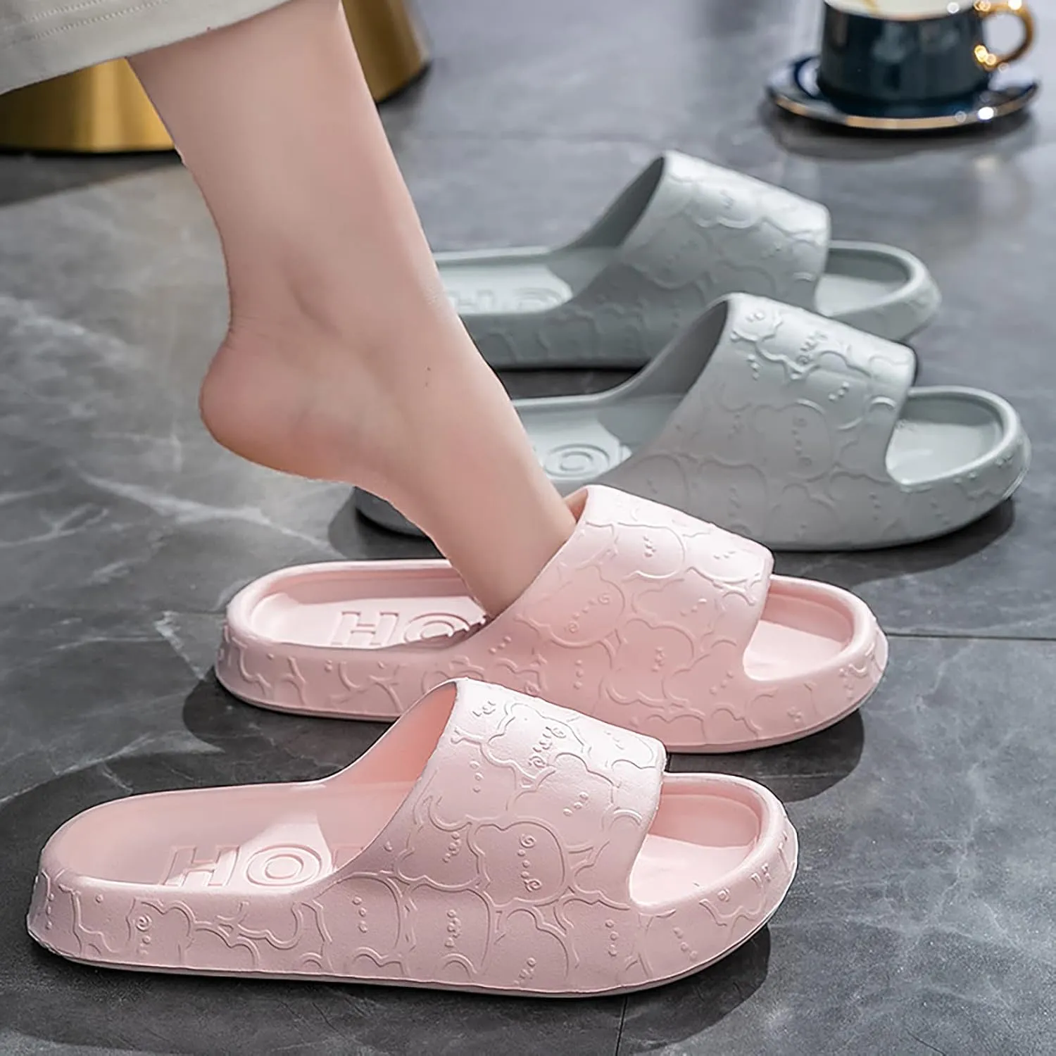 Shower Sandals Men's Athletic Outdoor Sandals Slides Non Slip Quick Drying Bathroom Slippers for Women Men