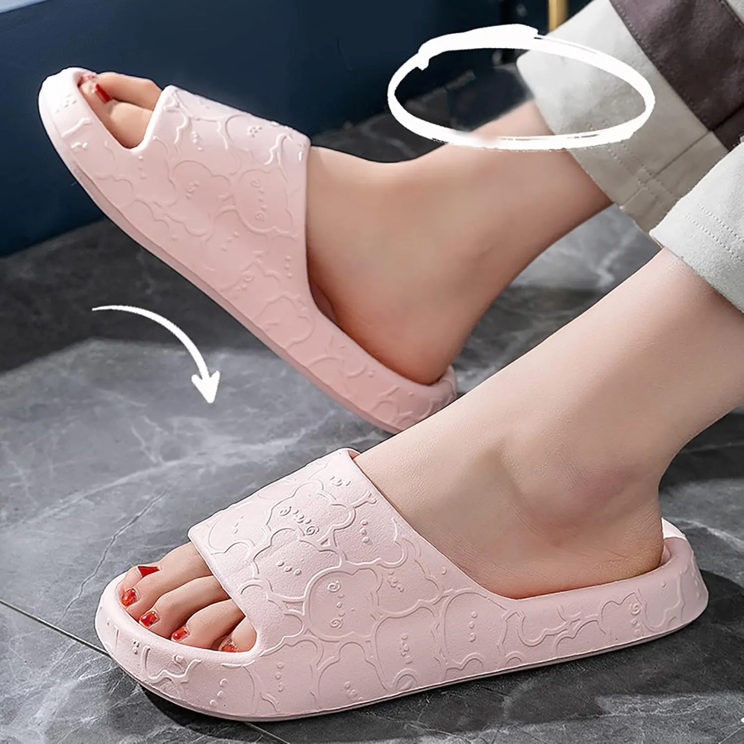 Shower Sandals Men's Athletic Outdoor Sandals Slides Non Slip Quick Drying Bathroom Slippers for Women Men