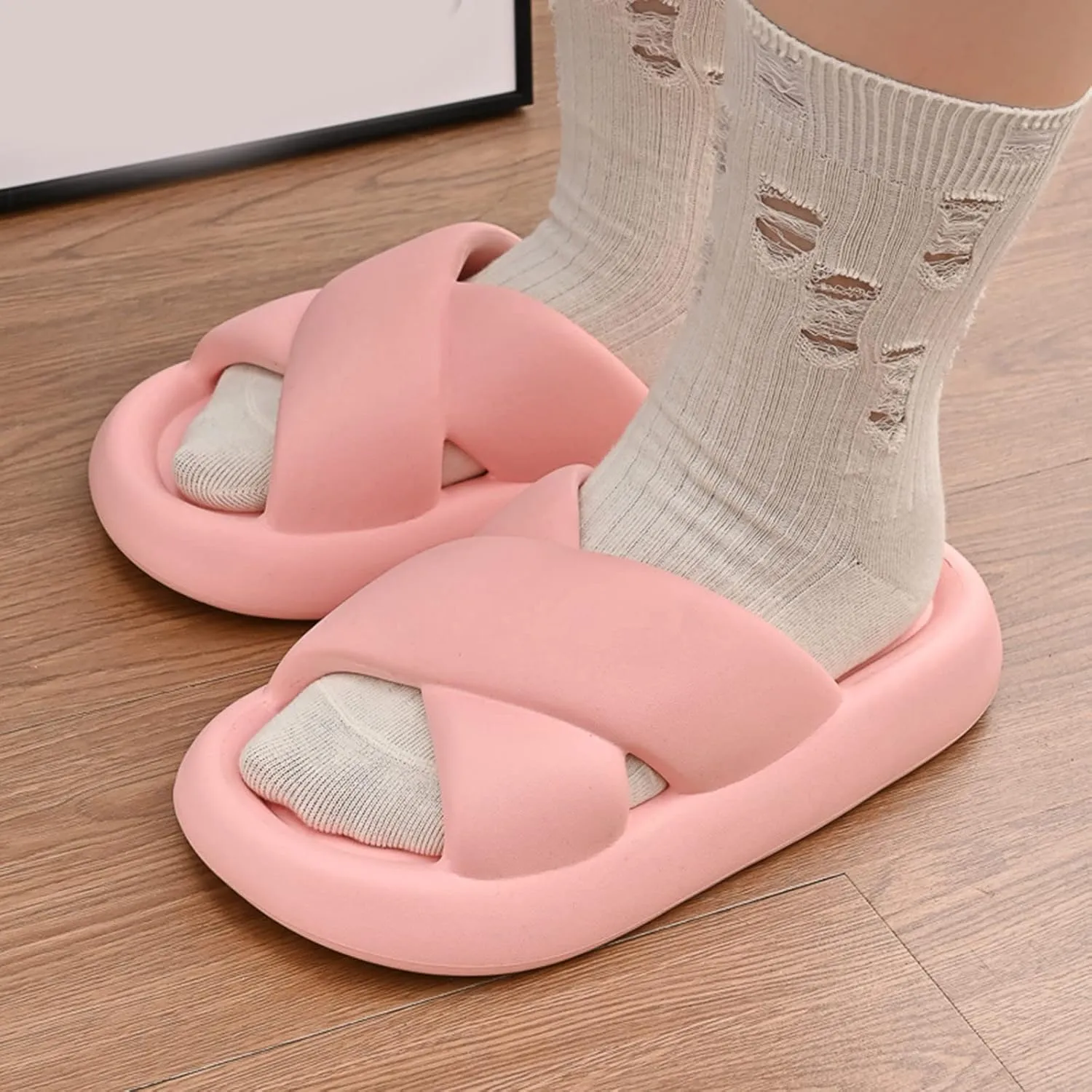 Shower Slippers Platform Slippers for Women Shower Shoes for Living Room Pool Beach Spa Public Showers