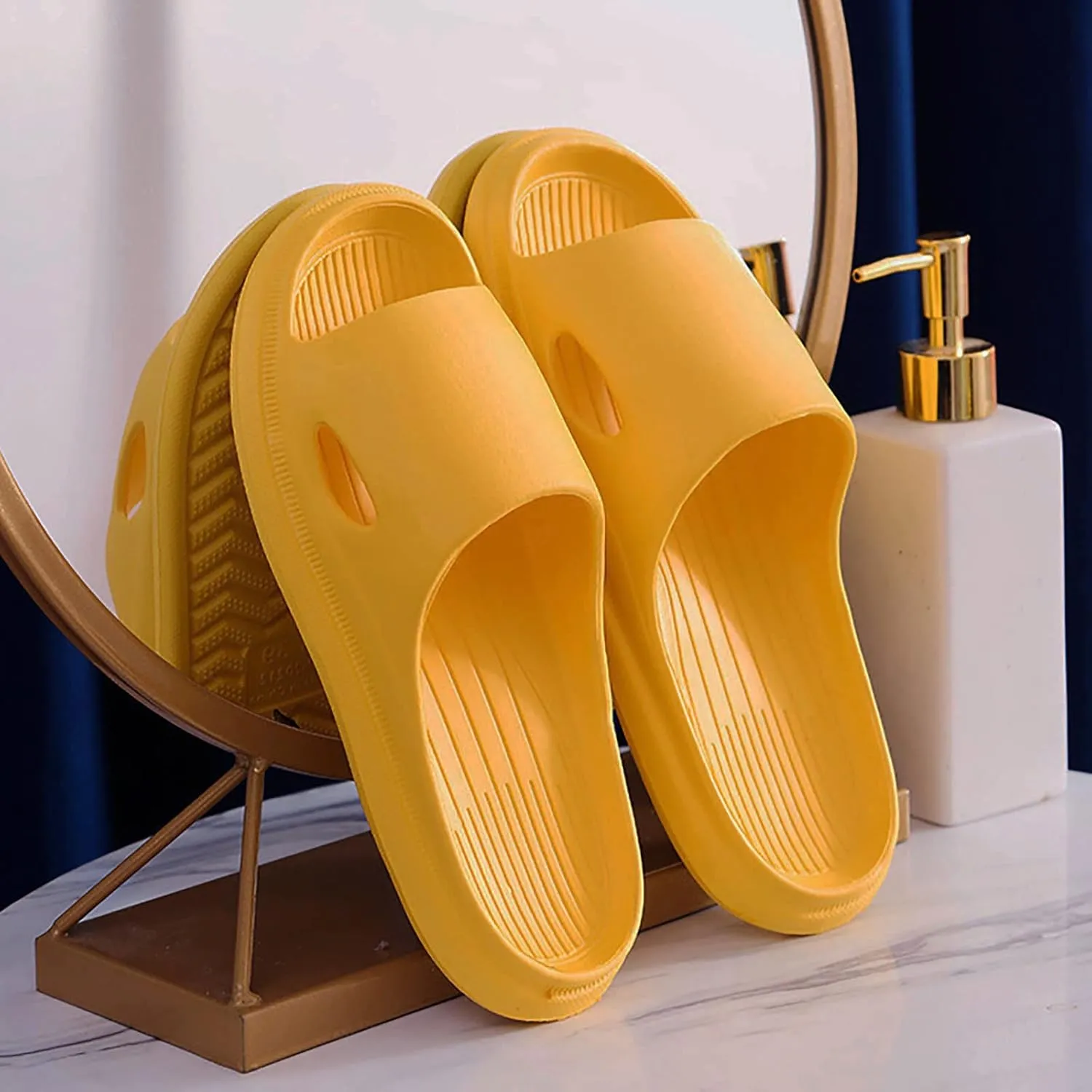 Shower Slippers Shower Shoes for Living Room Pool Beach Spa Public Showers Thick Sole Non-Slip Slides for Men