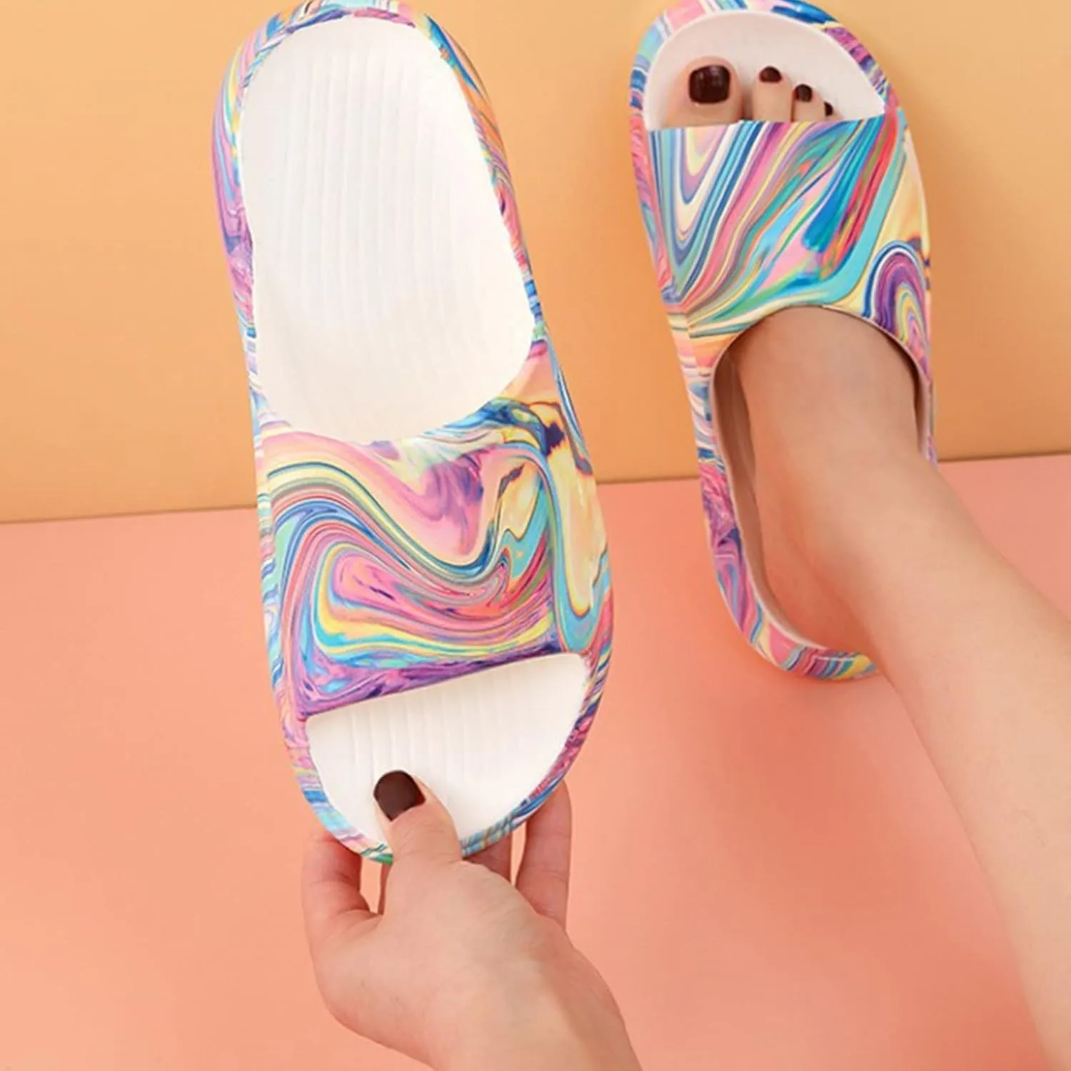 Shower Slippers Womens Sandals with Arch Support Shower Shoes for Living Room Pool Beach Spa Public Showers