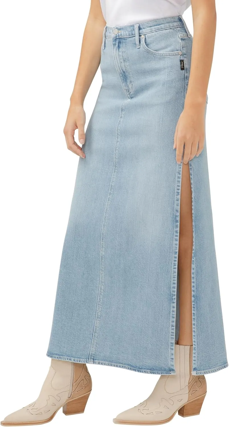Silver Jeans Co. Women's Side Split Denim Maxi Skirt