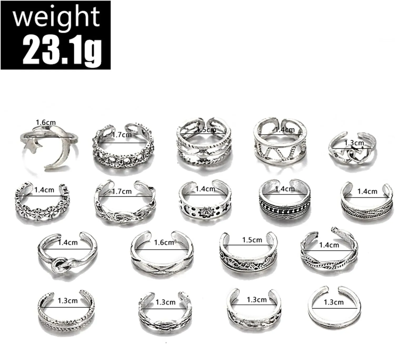 Silver Toe Rings for Women Heart Star Infinity Toe Rings Gold Adjustable Stacked Rings Minimalist Open Rings Summer Beach Toe Ring Set Statement Jewelry Accessories