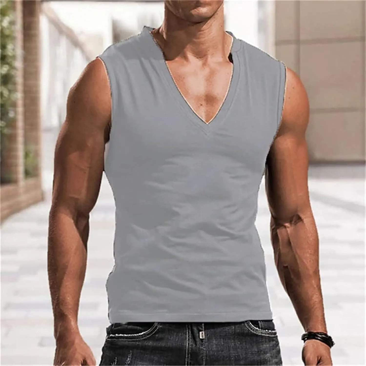 Sleeveless Shirts for Men Spring Casual O Tank Neck Flag Blouse Men Tops Men's Tank Tops Black Shirts for Men Mens