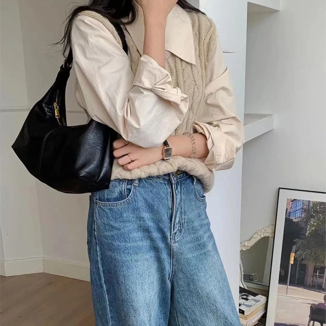 Slouchy Suede Tote Bag for Women Leather Satchel Shoulder Bag Crescent Bag Crossbody Hobo Bag Suede Purse Handbag