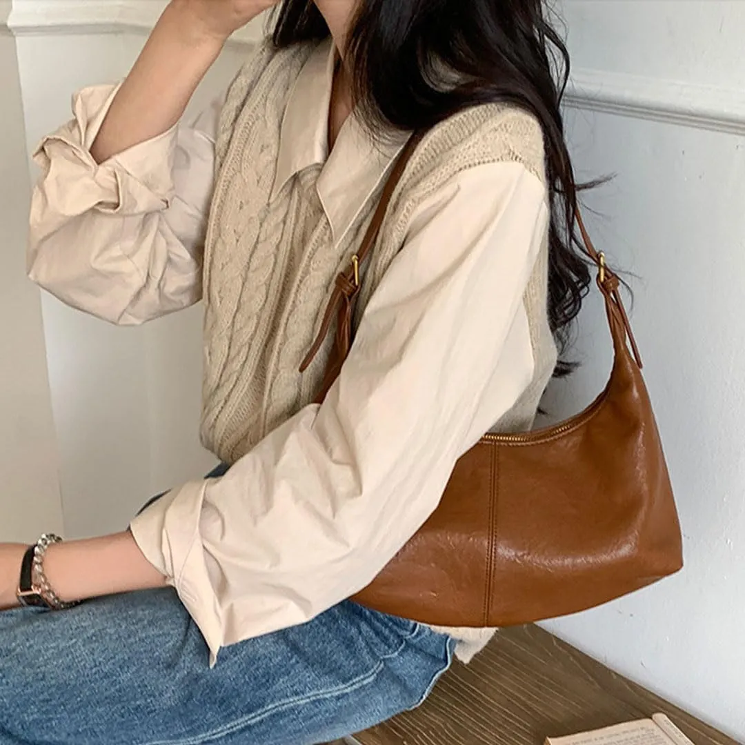 Slouchy Suede Tote Bag for Women Leather Satchel Shoulder Bag Crescent Bag Crossbody Hobo Bag Suede Purse Handbag