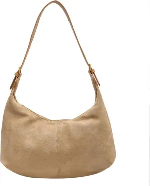 Slouchy Suede Tote Bag for Women Leather Satchel Shoulder Bag Crescent Bag Crossbody Hobo Bag Suede Purse Handbag