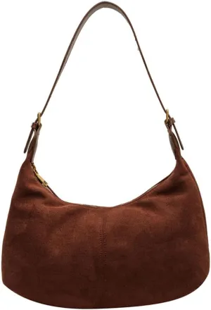 Slouchy Suede Tote Bag for Women Leather Satchel Shoulder Bag Crescent Bag Crossbody Hobo Bag Suede Purse Handbag