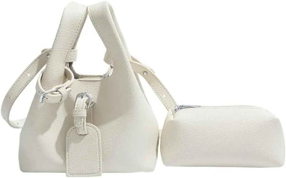 Small Bucket Bags Women 2025 Trendy Spring Hobo Handbags Shoulder Crossbody Purse Satchel Double Top Handle 2 PCS