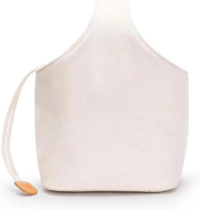 Small Retro Flower Basket BagS Handbag Bucket bags Handbags Totes(Beige and Black)