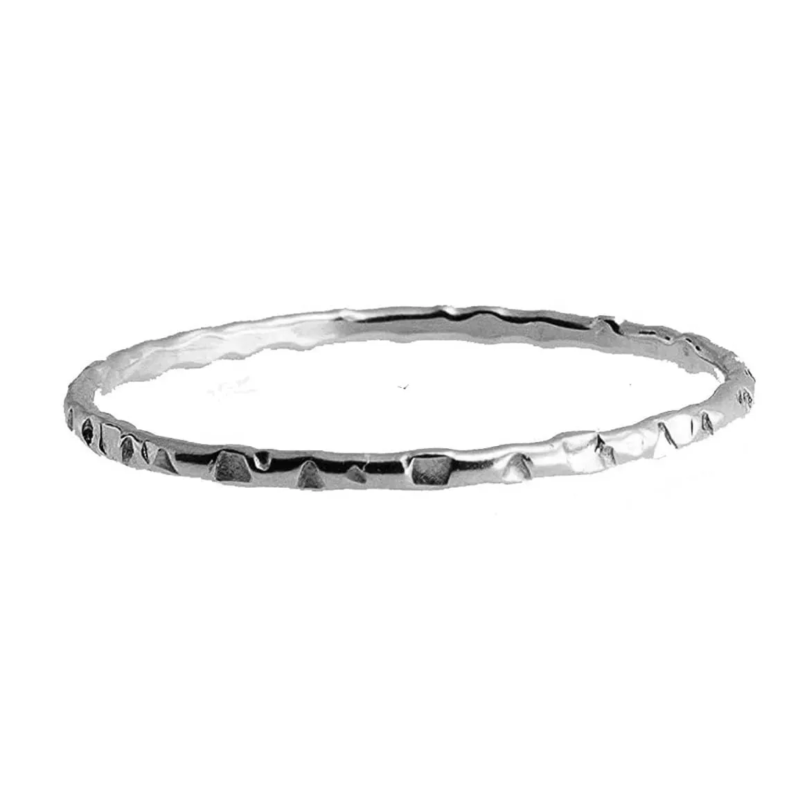 Stack Ring for Women Silver, Ultra Thin 1.2mm Stacking Ring, Stacked Rings for Women, Stackable Ring, Hammered Midi Rings (8 US, 925 Sterling Silver/Grooved)