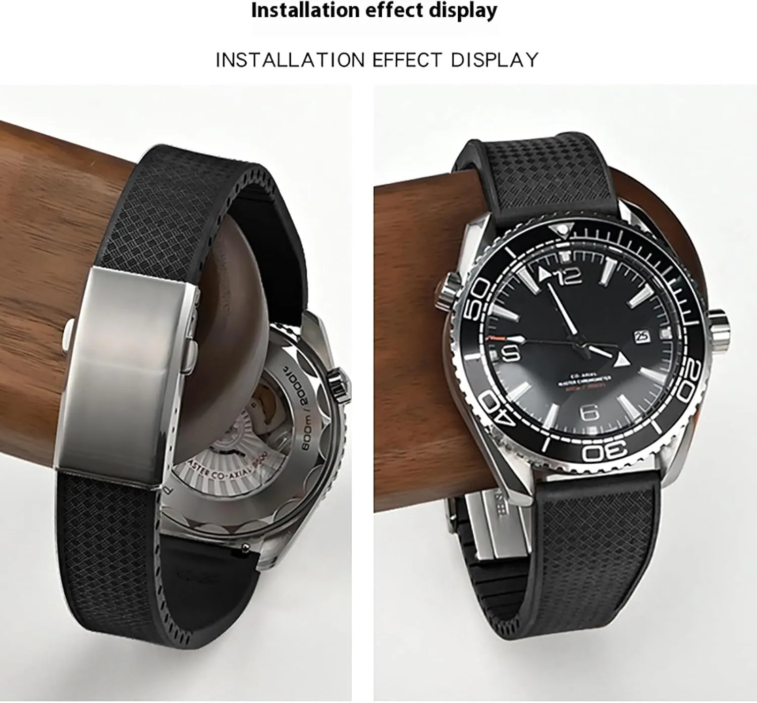Stanchev 20mm 22mm Watch Band,20mm Quick Release Band for 20mm Lug Watch,Cut-To-Size Folding Buckle FKM Rubber 20mm 22mm Watch Strap for Men Women