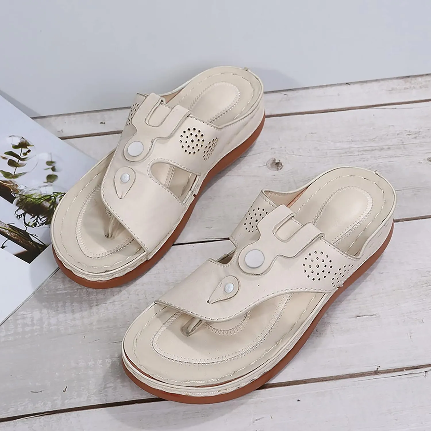 Summer Sandals for Women 2025,Orthotic Cushion Flip Flops Comfy Comfortable Flat Orthopedic Recovery Dressy Casual Womens Outdoor Slides Non Slip-on Beach Plantar Fasciitis Walking Shoes