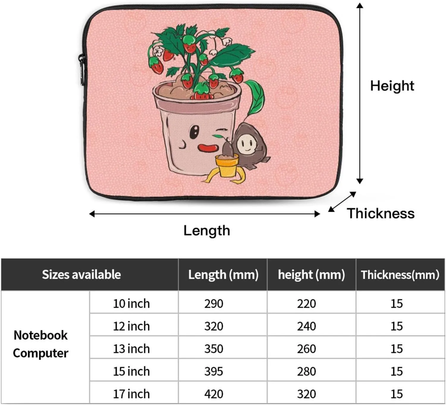 Sunflower Seeds And Strawberries Shockproof And Waterproof Computer Bag, Suitable For Business Trips Office
