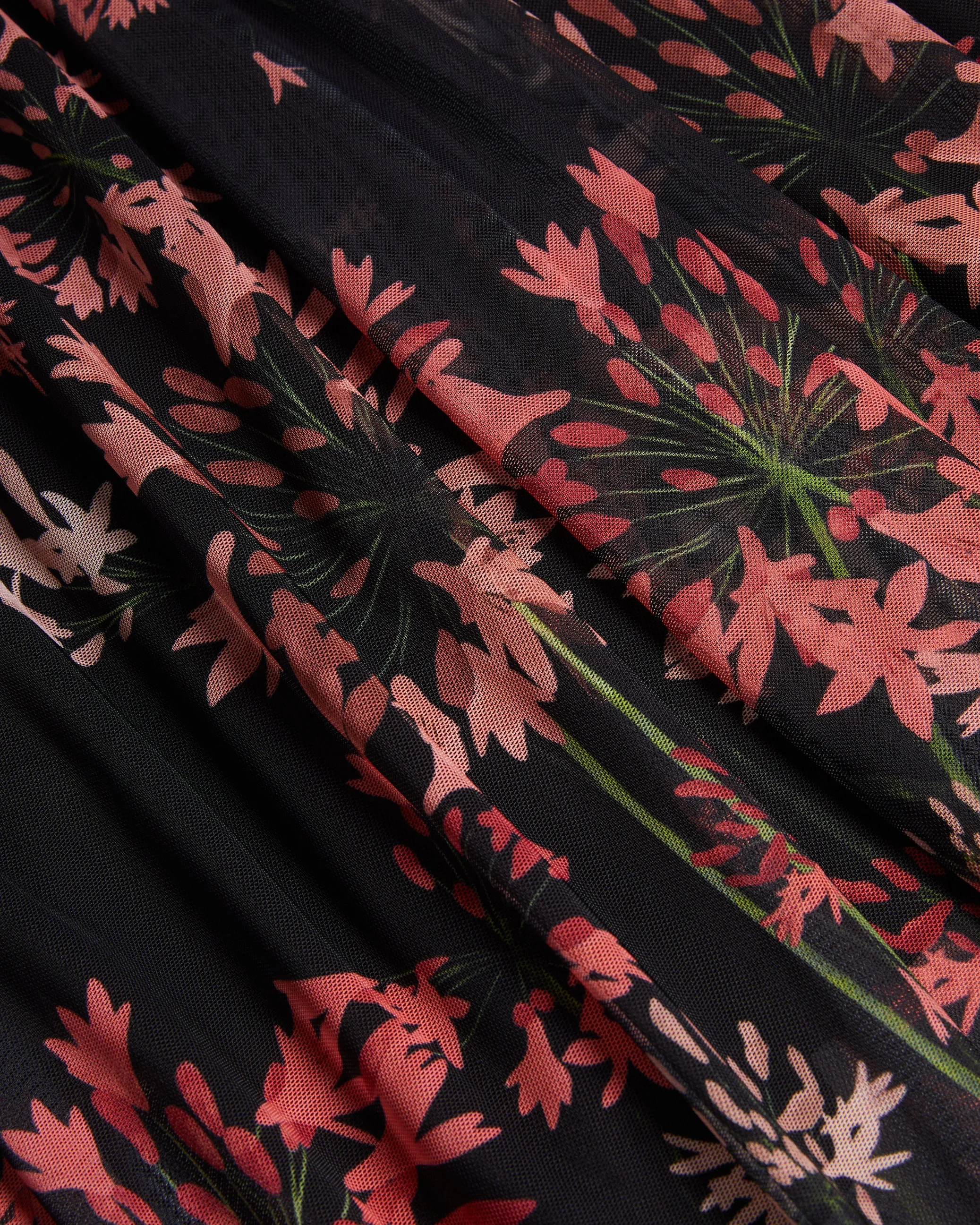 Black Floral Mesh Midaxi Dress by Susenaa - Elegant and Stylish
