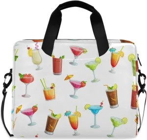 susiyo Summer Cocktails Drinks Laptop Bag 15.6 Inch Laptop Bag with Shoulder Strap Briefcase for Work College Back to School