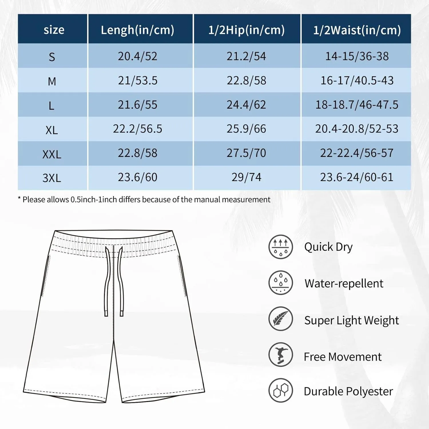 Teen Mens Beach Shorts Breathable Beach Surfing Beach Bathing Suits Pant