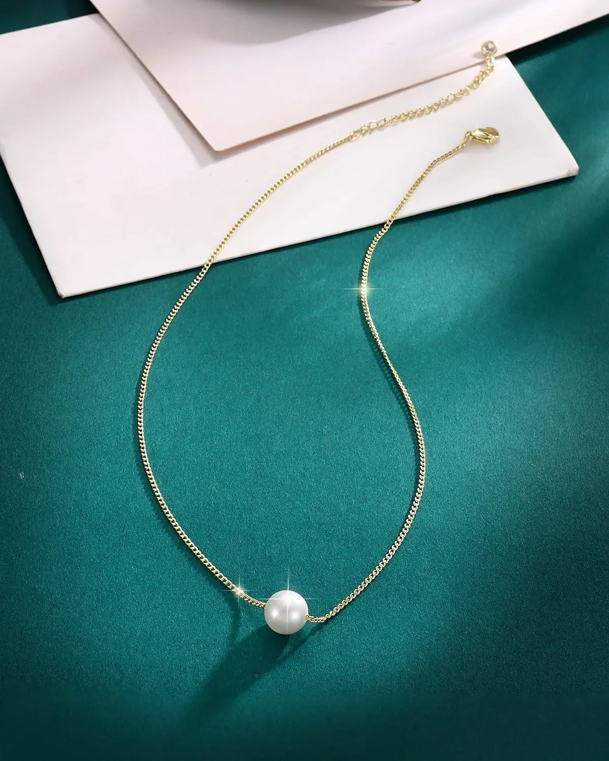 TEN MIRO Pearl Necklaces for Women, Dainty White Pearl Necklace 6MM Round Small Imitation Pearls Necklace Choker Bridesmaid Necklaces for Wedding Prom Jewelry Gifts