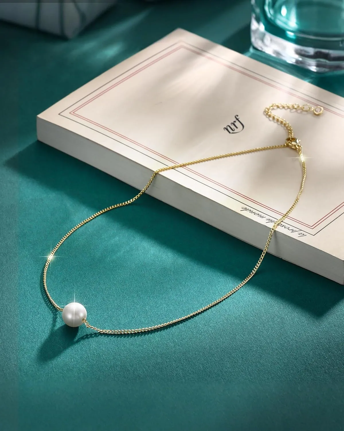 TEN MIRO Pearl Necklaces for Women, Dainty White Pearl Necklace 6MM Round Small Imitation Pearls Necklace Choker Bridesmaid Necklaces for Wedding Prom Jewelry Gifts