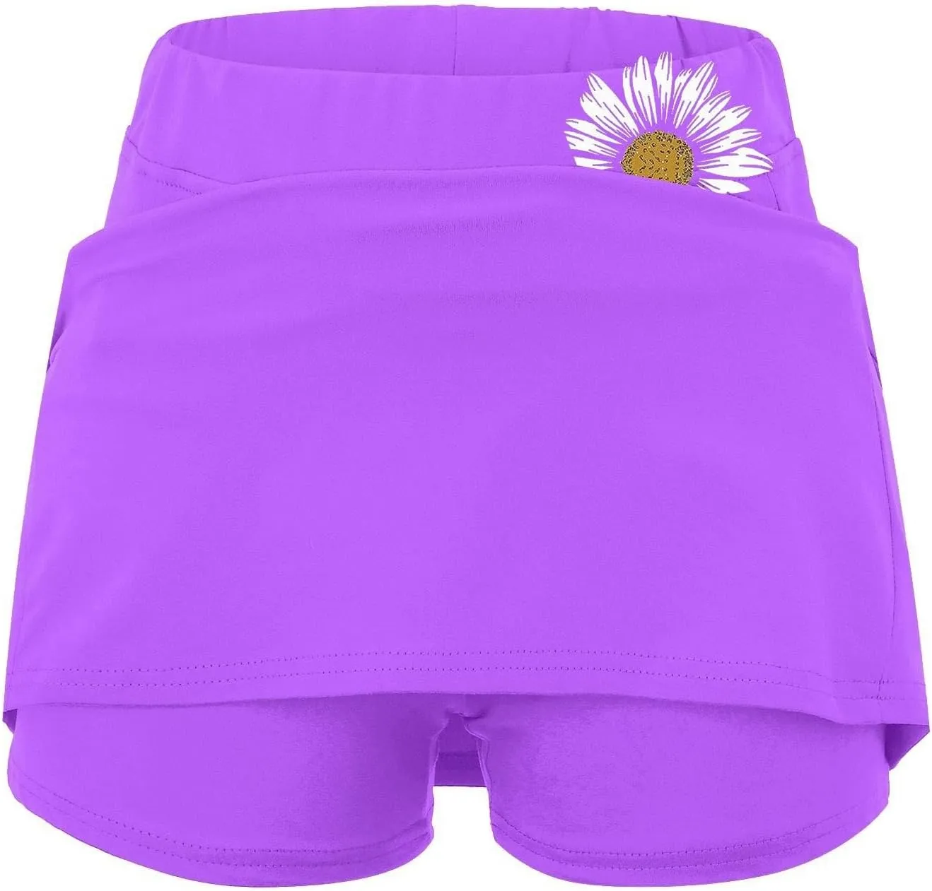 Tennis Skirt for Women High Waisted Lightweight 2 in 1 Casual Skorts Floral Print Tummy Control Comforts Baggy Skirts