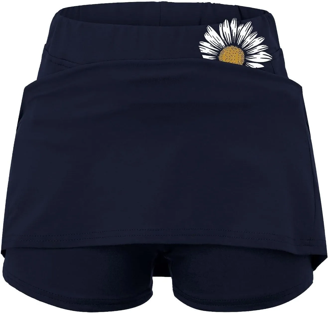 Tennis Skirt for Women High Waisted Lightweight 2 in 1 Casual Skorts Floral Print Tummy Control Comforts Baggy Skirts