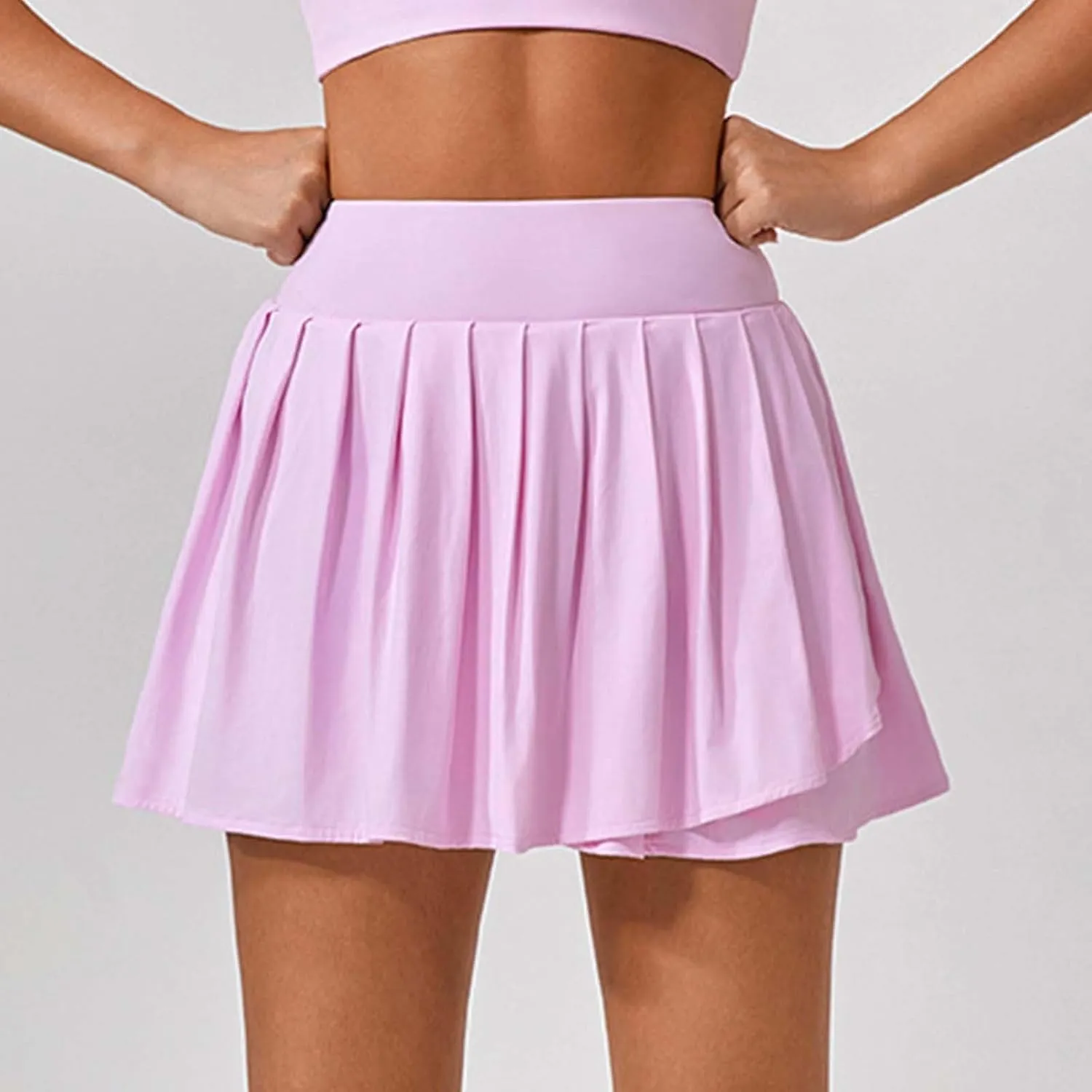 Tennis Skorts for Women Slim Stretchy High Waisted Casual Athletic Shirts with Compression Liner Summer Trendy Skirts