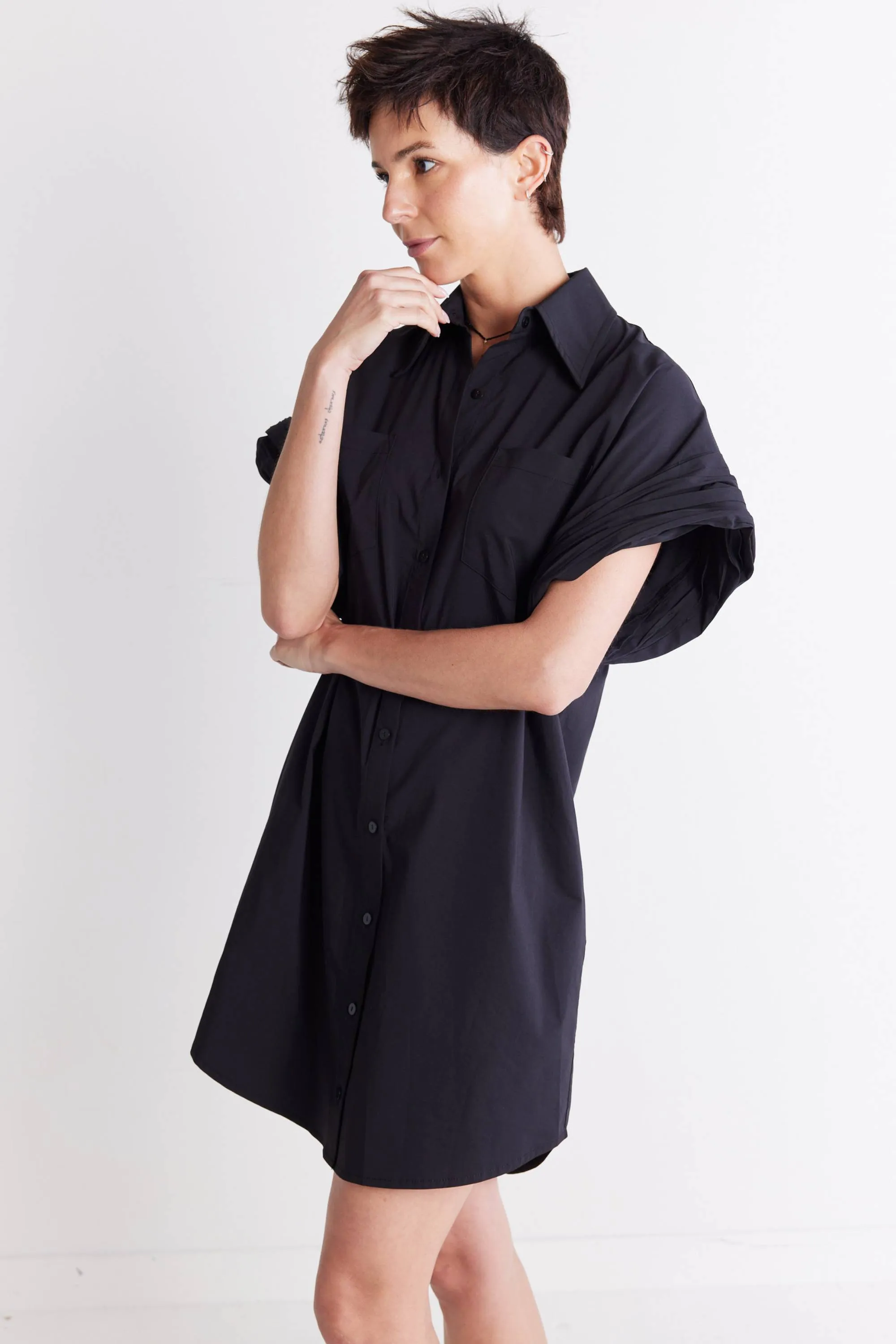 The Wide Sleeve Poplin Dress