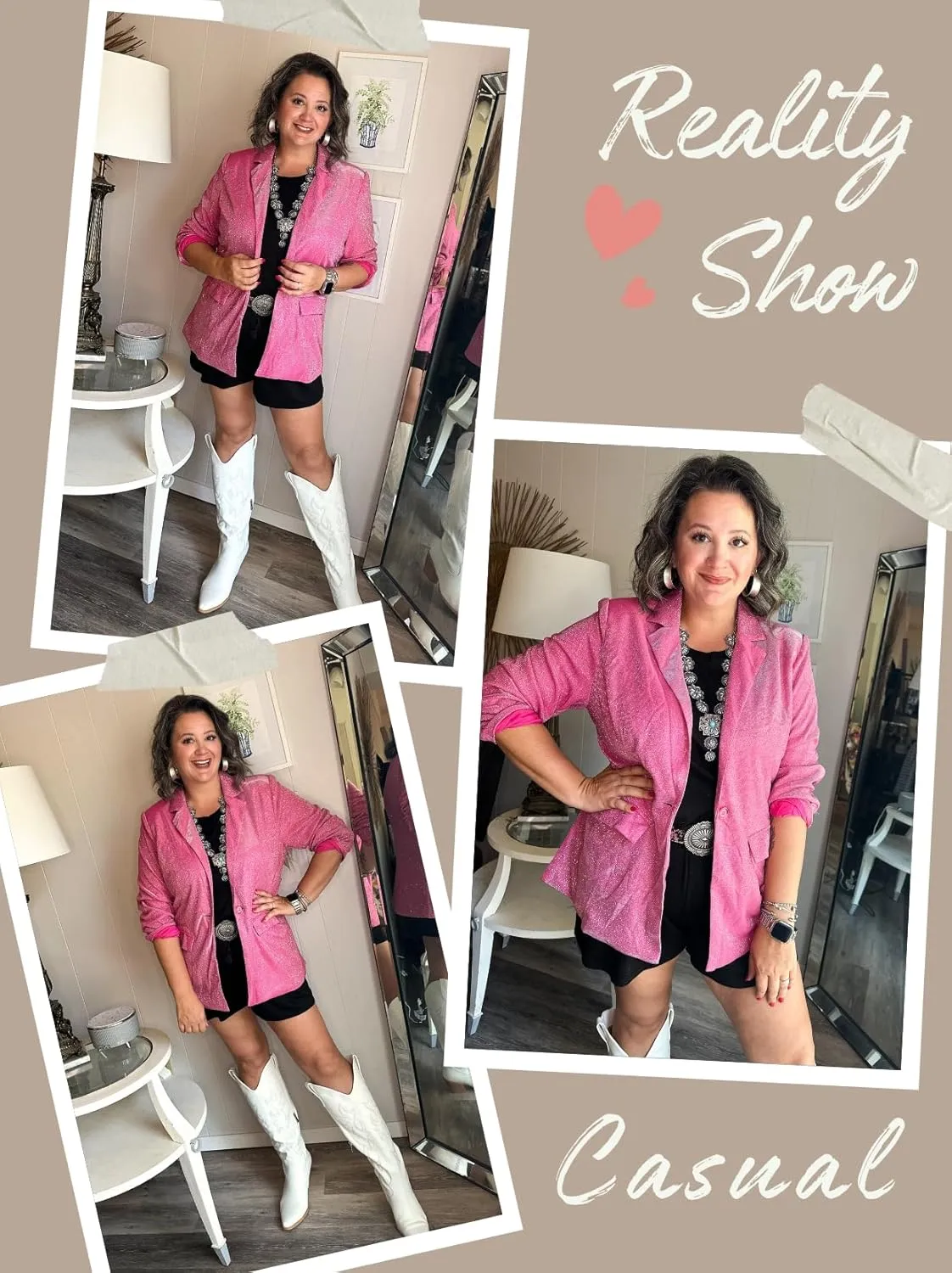 Theenkoln Womens Plus Size Blazer Jacket Collared V Neck Glitter Sparkly Long Sleeve Party Cardigan with Pocket 2024