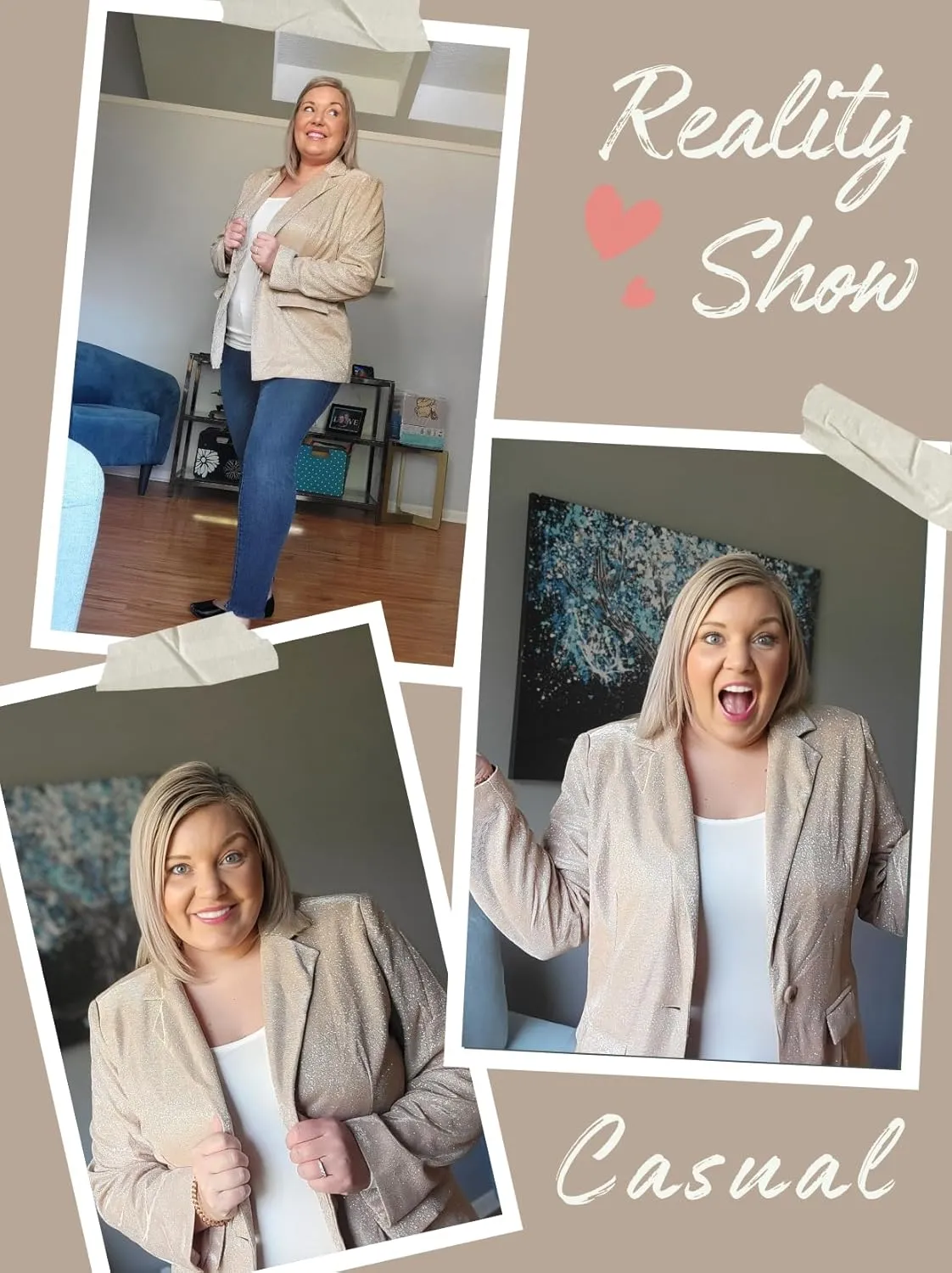 Theenkoln Womens Plus Size Blazer Jacket Collared V Neck Glitter Sparkly Long Sleeve Party Cardigan with Pocket 2024