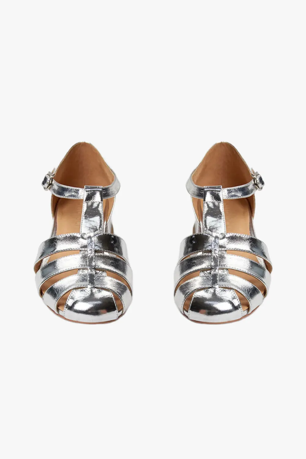 Theresa Leather Sandal Silver