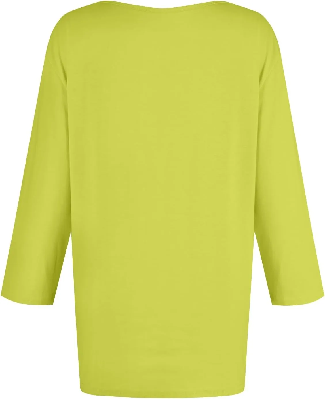 Three Quarter Sleeve Tops Woman Crewneck Cute Shirts Casual Trendy Print Blouses Length T Shirt 2024
