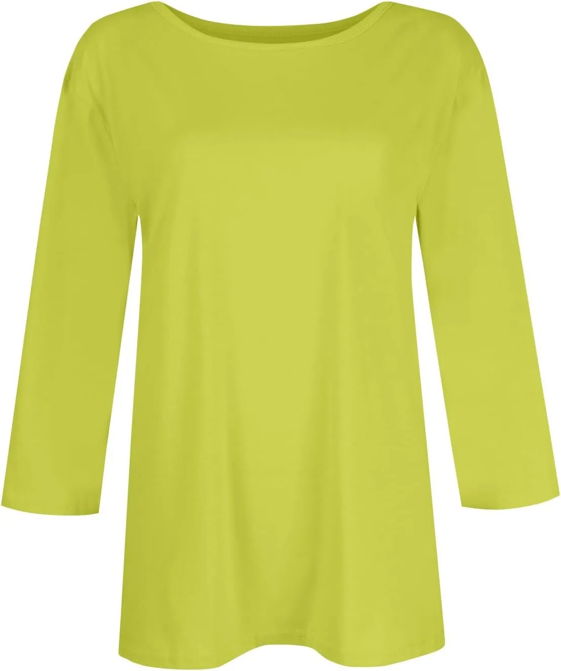 Three Quarter Sleeve Tops Woman Crewneck Cute Shirts Casual Trendy Print Blouses Length T Shirt 2024