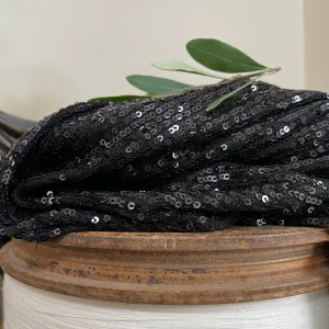 Tissu sequins noir - 130x200 (E2)