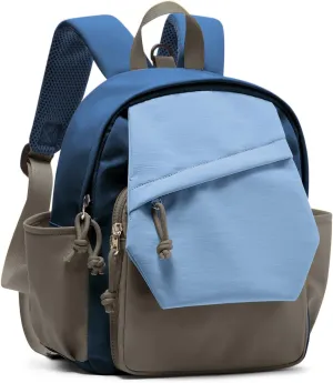 Toddler Backpack for Boys Girls 2-4, Small Kids Backpack for School, Preschool Kindergarten Backpack, Toddler Mini Bookbag Travel Daypack for Kids Blue Khaki