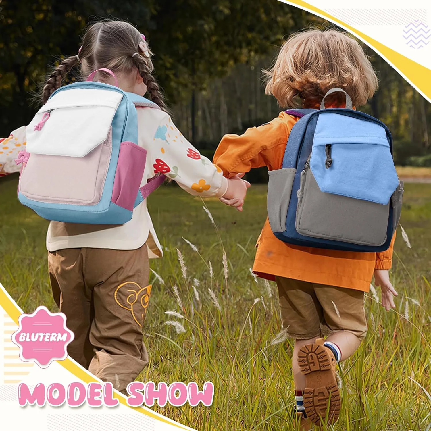 Toddler Backpack for Boys Girls 2-4, Small Kids Backpack for School, Preschool Kindergarten Backpack, Toddler Mini Bookbag Travel Daypack for Kids Pink Blue