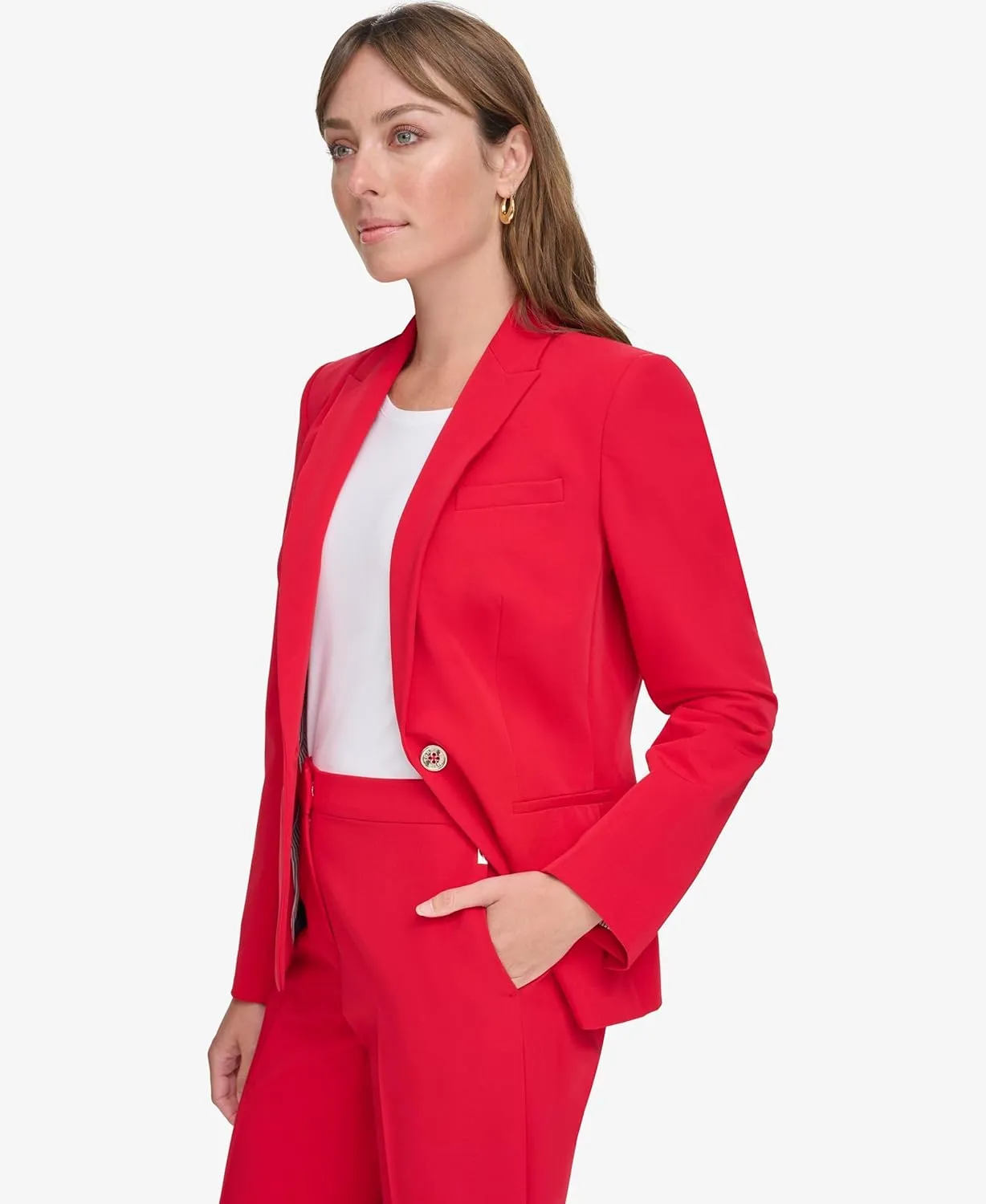 Tommy Hilfiger Women's Blazer  Business Jacket with Flattering Fit and Single-Button Closure